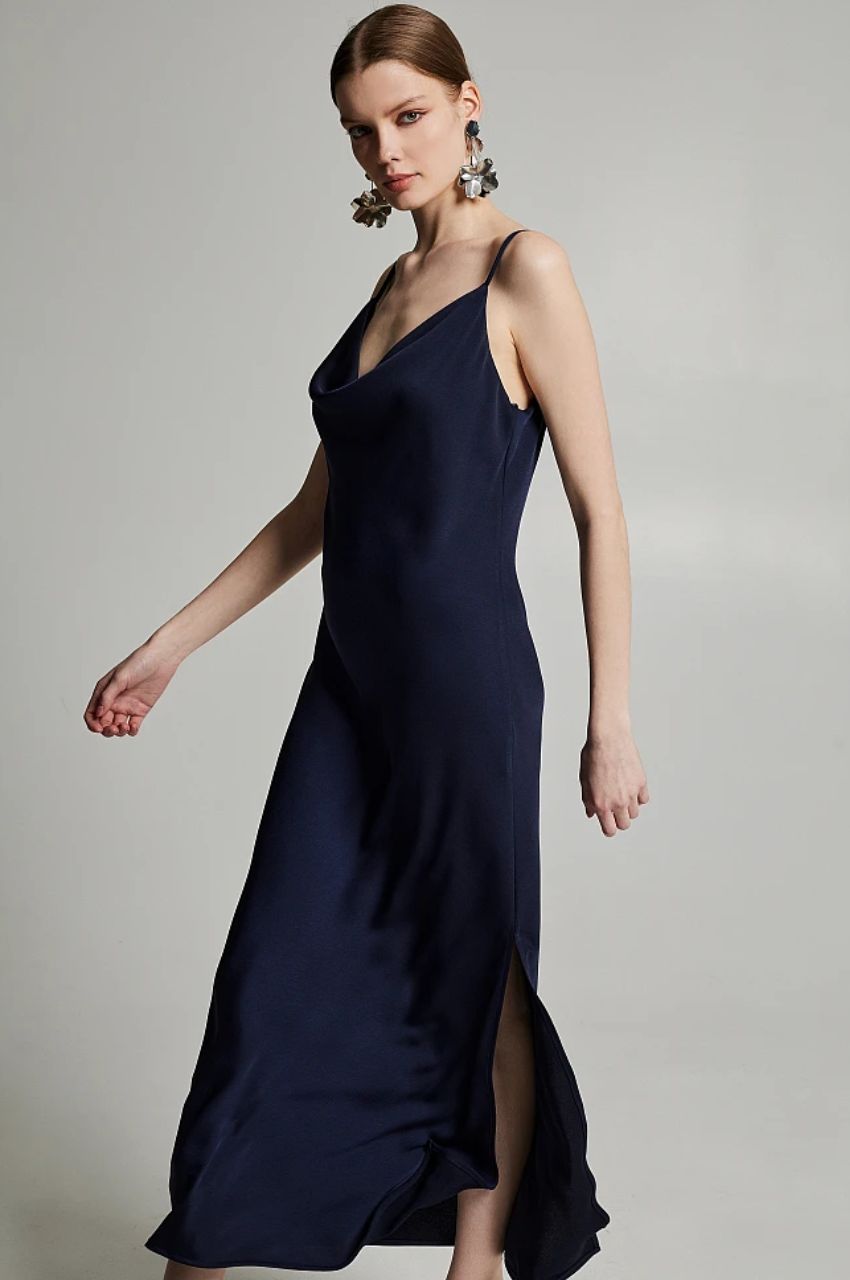 Ντραπέ μάξι φόρεμα (2)